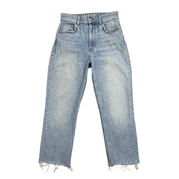 Reformation Emelia Crop Jeans 25 Montego Light Wash High Rise Straight Leg - Picture 1 of 12